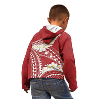 Polynesian Vintage Floral Kid Hoodie Scarlet Motifs - Polynesian Pride