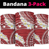 Polynesian Vintage Floral Neck Gaiter Scarlet Motifs - Polynesian Pride