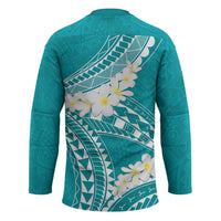 Polynesian Vintage Floral Hockey Jersey Teal Motifs - Polynesian Pride