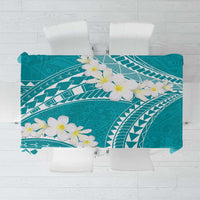 Polynesian Vintage Floral Tablecloth Teal Motifs - Polynesian Pride
