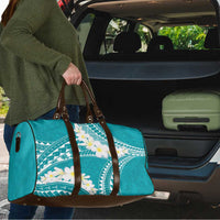 Polynesian Vintage Floral Travel Bag Teal Motifs - Polynesian Pride