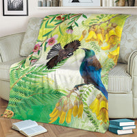 New Zealand Maori Mahuru Blanket Tui With Pikawakawa Spring Colors LT7 - Polynesian Pride