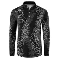 Hawaii Plumeria Lei Button Sweatshirt Aloha Festive Vibe