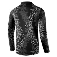 Hawaii Plumeria Lei Button Sweatshirt Aloha Festive Vibe