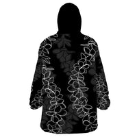 Hawaii Plumeria Lei Wearable Blanket Hoodie Aloha Festive Vibe