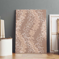 Hawaii Plumeria Lei Canvas Wall Art Aloha Festive Vibe - Beige