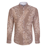 Hawaii Plumeria Lei Family Matching Mermaid Dress and Hawaiian Shirt Aloha Festive Vibe - Beige