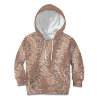Hawaii Plumeria Lei Kid Hoodie Aloha Festive Vibe - Beige