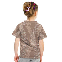 Hawaii Plumeria Lei Kid T Shirt Aloha Festive Vibe - Beige