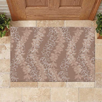 Hawaii Plumeria Lei Rubber Doormat Aloha Festive Vibe - Beige