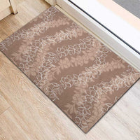 Hawaii Plumeria Lei Rubber Doormat Aloha Festive Vibe - Beige