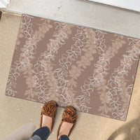 Hawaii Plumeria Lei Rubber Doormat Aloha Festive Vibe - Beige
