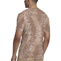 Hawaii Plumeria Lei Rugby Jersey Aloha Festive Vibe - Beige