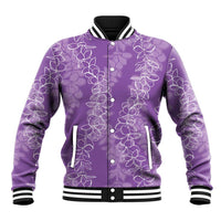 Hawaii Plumeria Lei Baseball Jacket Aloha Festive Vibe - Violet