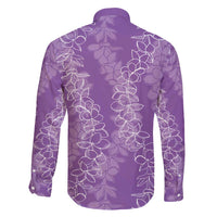 Hawaii Plumeria Lei Family Matching Summer Maxi Dress and Hawaiian Shirt Aloha Festive Vibe - Violet