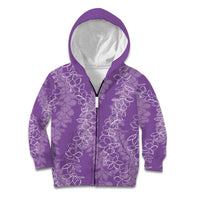 Hawaii Plumeria Lei Kid Hoodie Aloha Festive Vibe - Violet