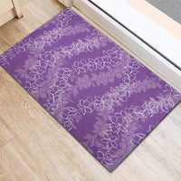 Hawaii Plumeria Lei Rubber Doormat Aloha Festive Vibe - Violet