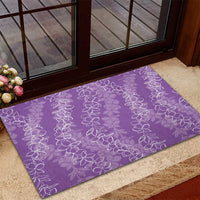 Hawaii Plumeria Lei Rubber Doormat Aloha Festive Vibe - Violet