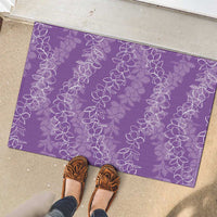 Hawaii Plumeria Lei Rubber Doormat Aloha Festive Vibe - Violet