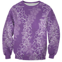 Hawaii Plumeria Lei Sweatshirt Aloha Festive Vibe - Violet