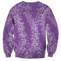 Hawaii Plumeria Lei Sweatshirt Aloha Festive Vibe - Violet