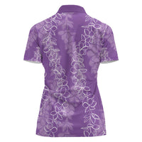 Hawaii Plumeria Lei Women Polo Shirt Aloha Festive Vibe - Violet
