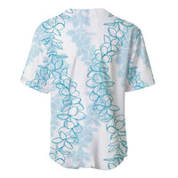 Hawaii Plumeria Lei Baseball Jersey Aloha Festive Vibe - Turquoise