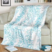 Hawaii Plumeria Lei Blanket Aloha Festive Vibe - Turquoise