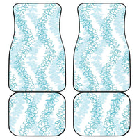 Hawaii Plumeria Lei Car Mats Aloha Festive Vibe - Turquoise
