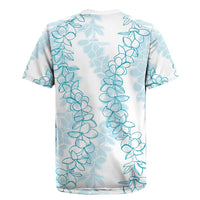 Hawaii Plumeria Lei Rugby Jersey Aloha Festive Vibe - Turquoise