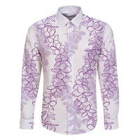 Hawaii Plumeria Lei Family Matching Mermaid Dress and Hawaiian Shirt Aloha Festive Vibe - Amethyst