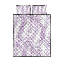 Hawaii Plumeria Lei Quilt Bed Set Aloha Festive Vibe - Amethyst