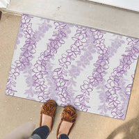 Hawaii Plumeria Lei Rubber Doormat Aloha Festive Vibe - Amethyst