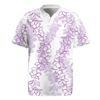 Hawaii Plumeria Lei Rugby Jersey Aloha Festive Vibe - Amethyst