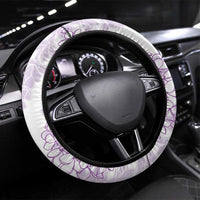 Hawaii Plumeria Lei Steering Wheel Cover Aloha Festive Vibe - Amethyst