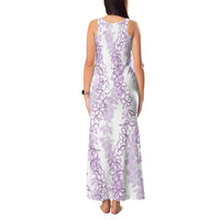 Hawaii Plumeria Lei Tank Maxi Dress Aloha Festive Vibe - Amethyst