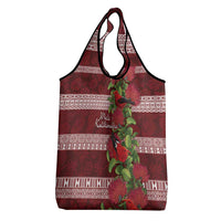 Hawaii Christmas Mele Kalikimaka Grocery Bag I'iwi Bird on Ohia Lehua LT7 - Polynesian Pride