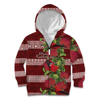 Hawaii Christmas Mele Kalikimaka Kid Hoodie I'iwi Bird on Ohia Lehua