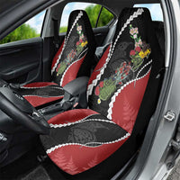 New Zealand Christmas Car Seat Cover Flora Map with Birds - Polynesian Pride