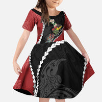 New Zealand Christmas Family Matching Mermaid Dress and Hawaiian Shirt Flora Map with Birds - Polynesian Pride