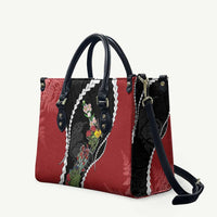 New Zealand Christmas Leather Bag Flora Map with Birds - Polynesian Pride