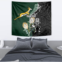 Custom South Africa Mix New Zealand Rugby 2023 Tapestry World Cup Greatest Rivalry LT7 - Polynesian Pride