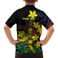 New Caledonia Kanaky Personalized Family Matching Short Sleeve Bodycon Dress and Hawaiian Shirt Fleche Faitiere - Plumeria LT7 - Polynesian Pride