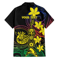 New Caledonia Kanaky Personalized Family Matching Tank Maxi Dress and Hawaiian Shirt Fleche Faitiere - Plumeria LT7 - Polynesian Pride