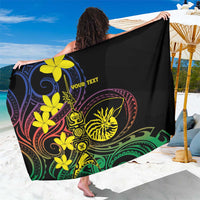 New Caledonia Kanaky Personalized Sarong Fleche Faitiere - Plumeria LT7 One Size 44 x 66 inches Colorful - Polynesian Pride