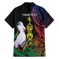 New Caledonia Kanaky Personalized Family Matching Short Sleeve Bodycon Dress and Hawaiian Shirt Fleche Faitiere Mix Kagu LT7 - Polynesian Pride