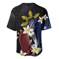 Personalized Philippines Tribal Baseball Jersey Tropical Waves - Plumeria LT7 - Polynesian Pride