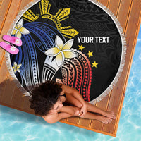 Personalized Philippines Tribal Beach Blanket Tropical Waves - Plumeria