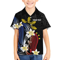 Personalized Philippines Tribal Family Matching Off Shoulder Maxi Dress and Hawaiian Shirt Tropical Waves - Plumeria LT7 Son's Shirt Black - Polynesian Pride