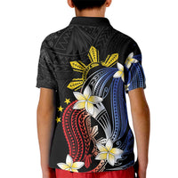Personalized Philippines Tribal Kid Polo Shirt Tropical Waves - Plumeria LT7 - Polynesian Pride